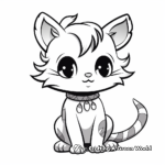 Sweet Kawaii Kitty Coloring Pages 4