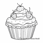 Sweet Strawberry Cupcake Coloring Pages 1