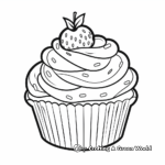 Sweet Strawberry Cupcake Coloring Pages 3