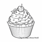 Sweet Strawberry Cupcake Coloring Pages 4