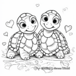 Sweet Turtle Love Coloring Pages: Two Turtles in Love 1