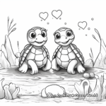 Sweet Turtle Love Coloring Pages: Two Turtles in Love 2