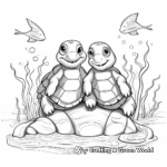 Sweet Turtle Love Coloring Pages: Two Turtles in Love 4