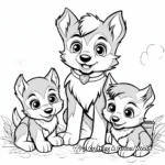 Sweet Wolf Pups Coloring Pages 4