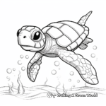 Swimming Sea Turtle Coloring Pages 2