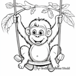 Swinging Orangutan Jungle Animal Coloring Pages 1
