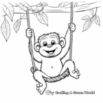 Swinging Orangutan Jungle Animal Coloring Pages 4