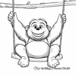 Swinging Orangutan Zoo Coloring Pages 2