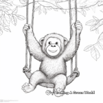 Swinging Orangutan Zoo Coloring Pages 3