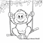 Swinging Orangutan Zoo Coloring Pages 4