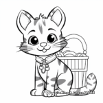 Tabby Cat with Christmas Presents Coloring Pages 3