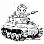 Tank with Soldier Coloring Pages 1