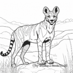 Tasmanian Tiger in it's Habitat Coloring Pages 1