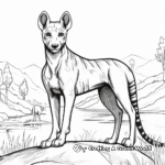 Tasmanian Tiger in it's Habitat Coloring Pages 2
