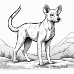 Tasmanian Tiger in Nature Coloring Pages 1