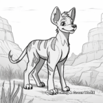 Tasmanian Tiger in Nature Coloring Pages 2