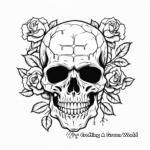 Tattoo Inspired Rose Skull Coloring Pages 2