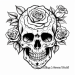 Tattoo Inspired Rose Skull Coloring Pages 3
