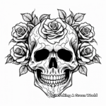 Tattoo Inspired Rose Skull Coloring Pages 4