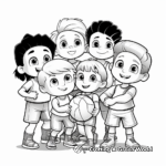 Teamwork in Volleyball: Team Players Coloring Pages 2