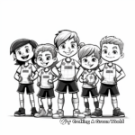 Teamwork in Volleyball: Team Players Coloring Pages 3