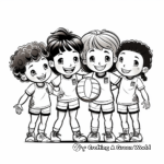 Teamwork in Volleyball: Team Players Coloring Pages 4
