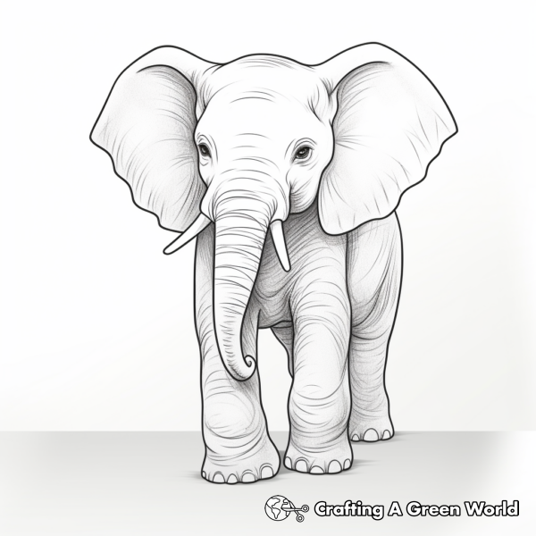 Realistic Elephant Coloring Pages - Free &amp; Printable!