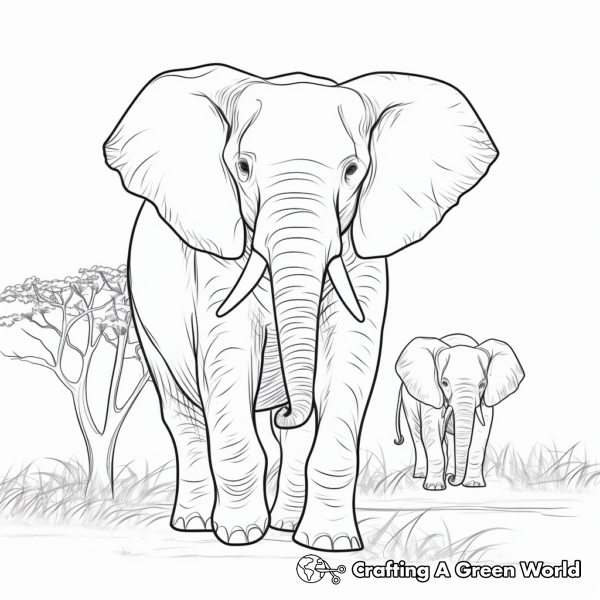 Realistic Elephant Coloring Pages - Free &amp; Printable!