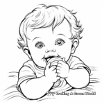 Teething Munchkins: Baby with Teethers Coloring Pages 4