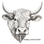 Texas Longhorn Cow Face Coloring Pages 1