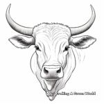 Texas Longhorn Cow Face Coloring Pages 4