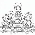 Thanksgiving Dinner Scene Coloring Pages 2