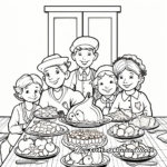 Thanksgiving Dinner Scene Coloring Pages 3