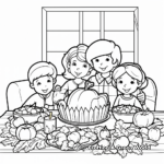 Thanksgiving Dinner Scene Coloring Pages 4