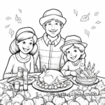 Thanksgiving Family Gathering Coloring Pages 1