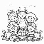 Thanksgiving Family Gathering Coloring Pages 2