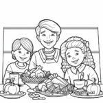 Thanksgiving Family Gathering Coloring Pages 3