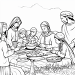 The First Thanksgiving: Pilgrim and Native American Feast Coloring Pages 3