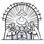 The Holy Spirit Descends at Pentecost Coloring Pages 3