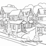 Thematic Christmas Village Scene Adult Coloring Pages 3