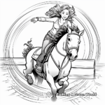 Themed Coloring Pages of Barrel Racing at Sunset 1