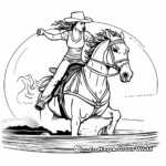 Themed Coloring Pages of Barrel Racing at Sunset 2