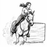 Themed Coloring Pages of Barrel Racing at Sunset 3