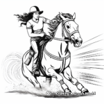 Themed Coloring Pages of Barrel Racing at Sunset 4