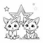 Three Wise Cats with Christmas Star Coloring Pages 4