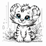 Tiger and Rainbows: Dreamy Coloring Pages 1