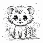 Tiger and Rainbows: Dreamy Coloring Pages 2