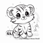 Tiger and Rainbows: Dreamy Coloring Pages 3