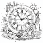 Timepiece Themed New Year Coloring Pages 2