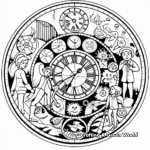 Timepiece Themed New Year Coloring Pages 3